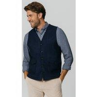 Dobell Men's Navy Herringbone Tweed Waistcoat | Size: XL