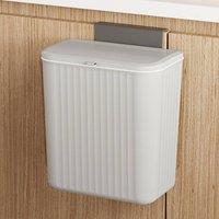 Living and Home 7L/9L Hanging Rubbish Bin Sliding Dustbin for Kitchen Bathroom with Lid in Grey | Size: Medium