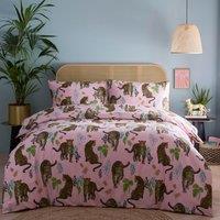 Portfolio Home Night Jaguar Duvet Cover Set in Pink | Size: Single