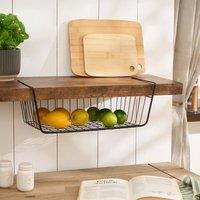 OHS Wire Under Shelf Fruit Basket Kitchen Storage Organiser in Black