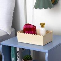 OHS Scallop Edge Organiser PP Plastic Box Tub Storage Bin Container in Cream