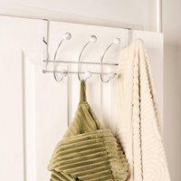 OHS Marble Over-the-Door Hook Hanger Heavy Duty Towel Rack in Silver