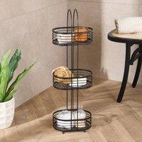 OHS 3 Tier Shower Caddy Rust Resistant Metal Bathroom Organiser in Black