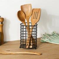 OHS Kitchen Utensil Holder Metal Cutlery Holder Organiser in Black