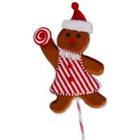 VFM e-Store Christmas Ginger Bread Woman Pick 68cm x 22cm Red X 1 | Size: 68 cm x 22 cm