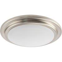 Happy Homewares Modern Chic Flush LED Bathroom Ceiling Light Fitting in Metallic Silver