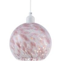 Happy Homewares Modern Pink & White Snowflake 20cm Glass Pendant Ceiling Lamp Shade