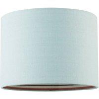 Happy Homewares Pale Duck Egg Linen Shade with Vibrant Colourful Inner Aztec Design in Duck Egg Blue | Size: 10 inches