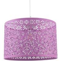 Happy Homewares Lavender Lilac Moroccan Metal Pendant Lamp Shade with Floral Decor | Size: 12 inches