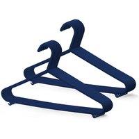 Keplin Adult Plastic Coat Hangers - 25 Pack Strong Clothes Hangers in Navy