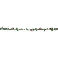 Samuel Alexander 1.90m Festive Garland with Green Seasonal Leaves & Red Berries