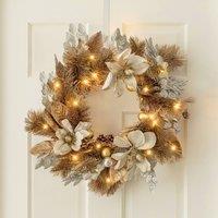 Marco Paul 40cm LED Cool & Warm White Flower Wreath in Gold