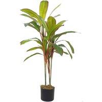 Leaf Tropical Artificial Dracaena Palm Plant 100cm Large Dracaena Faux Tree Botanik in Green