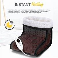 MONHOUSE Electric Foot Warmer - Soft & Breathable Heating Pad - Heat Therapy in Dark Grey
