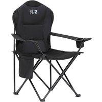 Get Fit Premium Foldable Thick Padded Camping Chair - Cup Holder, Carry Bag in Black | Size: Single