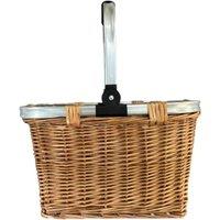Red Hamper Double Steamed Folding Aluminium Handle Shopping Basket in Brown