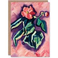 Artery8 Marsden Hartley Art Card Pink Begonias Abstract Painting