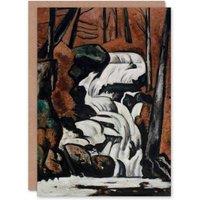 Artery8 Marsden Hartley Art Card Smelt Brook Falls Landscape in Brown