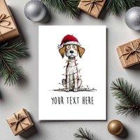 60 SECOND MAKEOVER Pack Of 5 Personalised Christmas Cards Beagle in White | Size: 5 Pack