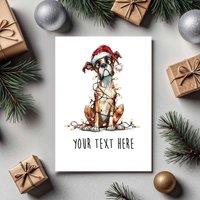 60 SECOND MAKEOVER Pack Of 5 Personalised Christmas Cards Boxer in White | Size: 5 Pack