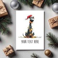 60 SECOND MAKEOVER Pack Of 5 Personalised Christmas Cards Doberman in White | Size: 5 Pack