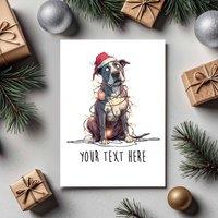60 SECOND MAKEOVER Pack Of 5 Personalised Christmas Cards Pitbull in White | Size: 5 Pack