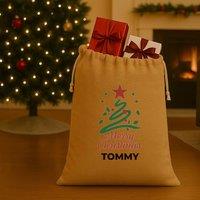 iWantoneofthose Christmas Tree Personalised Hessian Sack
