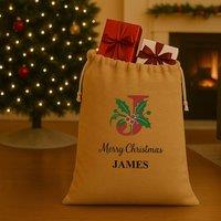 iWantoneofthose Merry Christmas with Holly Personalised Hessian Sack