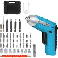 Traderight 47PCS Cordless Screwdriver Set 1300mAh Rechargeable 3.0Nm Torque in Bright Blue