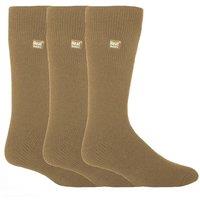 Heat Holders Men's 3 Pairs Original Thick Winter Thermal Socks for Cold Weather in Beige | Size: 6-11