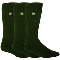 Heat Holders Men's 3 Pairs Original Thick Winter Thermal Socks for Cold Weather in Green | Size: 12-14