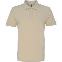 Asquith & Fox Men's Plain Short Sleeve Polo Shirt in Natural | Size: 2XL