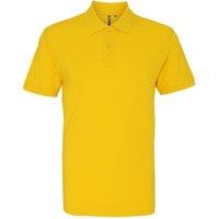 Asquith & Fox Men's Plain Short Sleeve Polo Shirt in Yellow | Size: Medium
