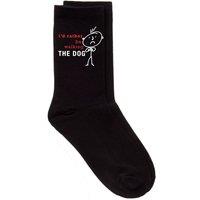 60 SECOND MAKEOVER Men's I'd Rather Be Walking The Dog Black Calf Socks