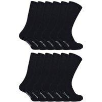 Sock Snob Men's 12 Pairs Bamboo Cotton Sports Socks in Black | Size: 11-14