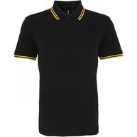 Asquith & Fox Men's Classic Fit Tipped Polo Shirt in Black | Size: Medium