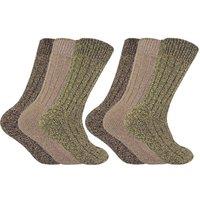 Sock Snob Men's 6 Pack Thick Warm Wool Blend Hiking Socks in Brown | Size: 6-11