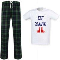 60 SECOND MAKEOVER Men's Elf Squad Tartan Trouser Pyjamas Set in Green | Size: Small