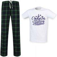 60 SECOND MAKEOVER Men's Gangsta Wrapper Tartan Trouser Pyjamas Set | Size: 2XL