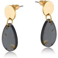 BIG METAL LONDON Women's ISOLA DROP METAL & RESIN EARRING in Grey | Size: 3 cm