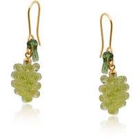 BIG METAL LONDON Women's DIONYSUS BUNCH OF GRAPES DANGLE EARRINGS in Green | Size: 2 cm