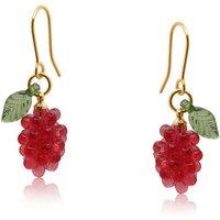 BIG METAL LONDON Women's DIONYSUS BUNCH OF GRAPES DANGLE EARRINGS in Red | Size: 2 cm