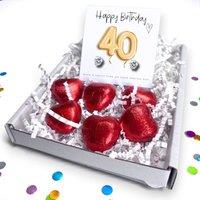 Aye Do Gifts Women's 40th Birthday Cubic Zirconia Earrings Gold Balloon Mini Gift Hamper in Silver