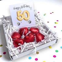 Aye Do Gifts Women's 50th Birthday Cubic Zirconia Earrings Gold Balloon Mini Gift Hamper in Silver