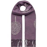 Vellin Women's Reversible Tree Patterned Scarf with Fringe in Purple