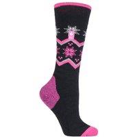 SOCKSHOP Heat Holders Women's 1 Pair 1.0 TOG Apres Ski Ultra Lite Ski Socks in Fuchsia | Size: 4-8
