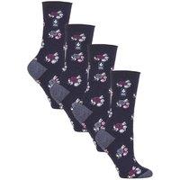 Heat Holders Women's 4 Pairs UltraLite Lightweight Thermal Socks in Mid Navy | Size: 4-8