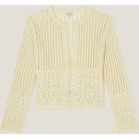 Monsoon Women's Cropped Knit Cardigan Ivory | Size: 15 Years