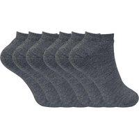 Sock Snob Women's 6 Pairs Cushioned Thermal Trainer Socks in Grey | Size: 4-7