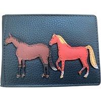 Mala leather Women's Horse Equestrian ID Leather Travel Holder in Grey | Size: Small